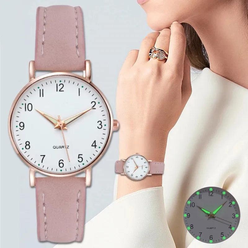 Relógio Feminino Couro Quartz - Ofertas de Primeira