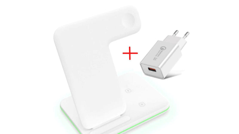 Carregador Smart Hub® | Super Carregamento! Drop Media Carregador Branco + Adaptador de tomada 